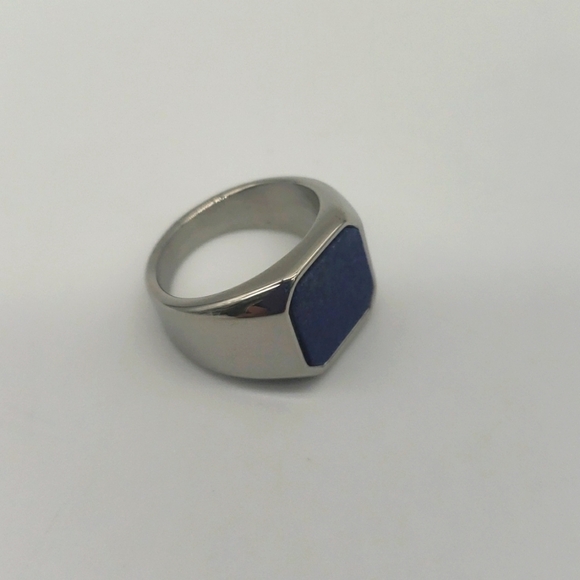 868- Lapis Lazuli Natural Gemstone Handmade Men's Ring Size 8 NWT - Picture 1 of 8